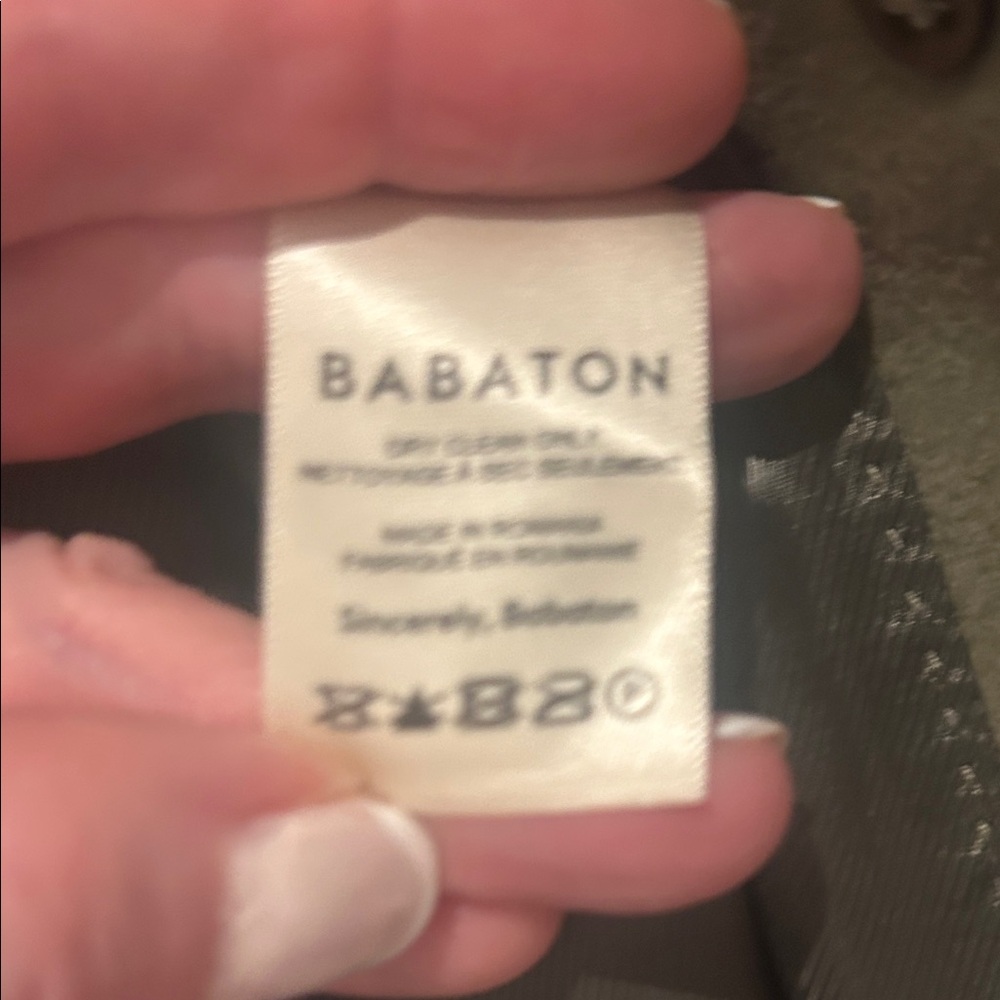 Babaton Khaki Double-Breasted Coat (M) - Picture 8 of 11